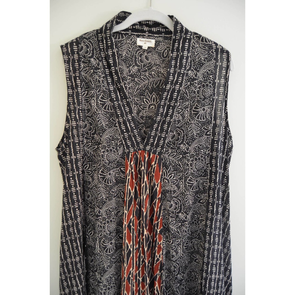 Cost Plus World Market Black Maxi Dress with Red Accent Panels - Picture 6 of 10